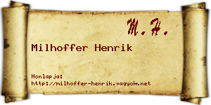 Milhoffer Henrik névjegykártya