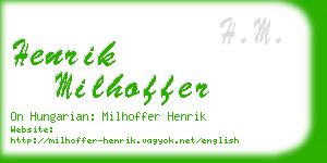 henrik milhoffer business card